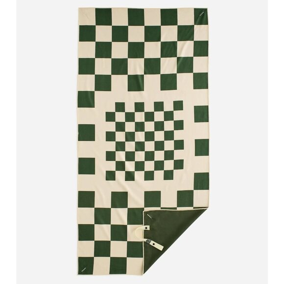 Madewell x William Ellery Microfiber Towel Slowtide Green Cream 30"x 60" - Picture 1 of 11